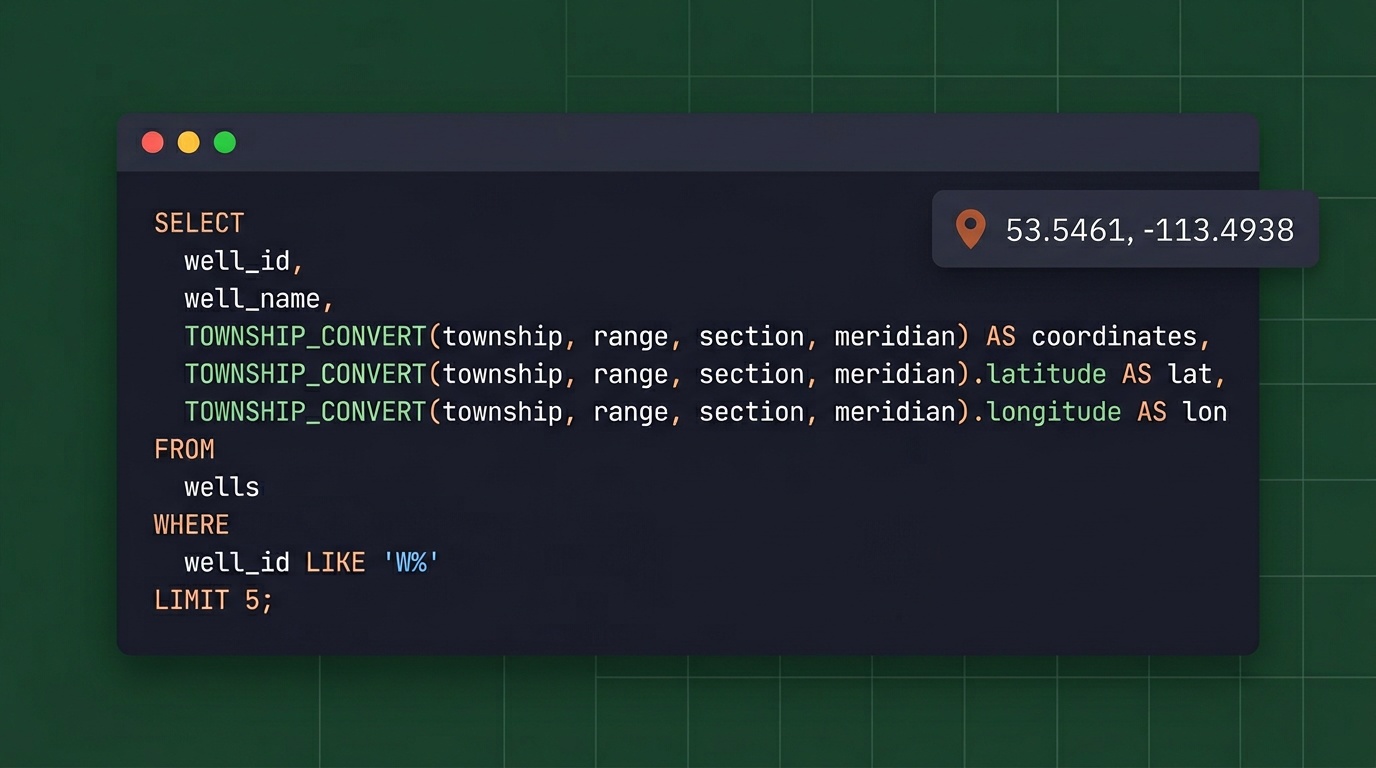 Snowflake DLS Enrichment: Convert Canadian Well Locations to GPS in SQL