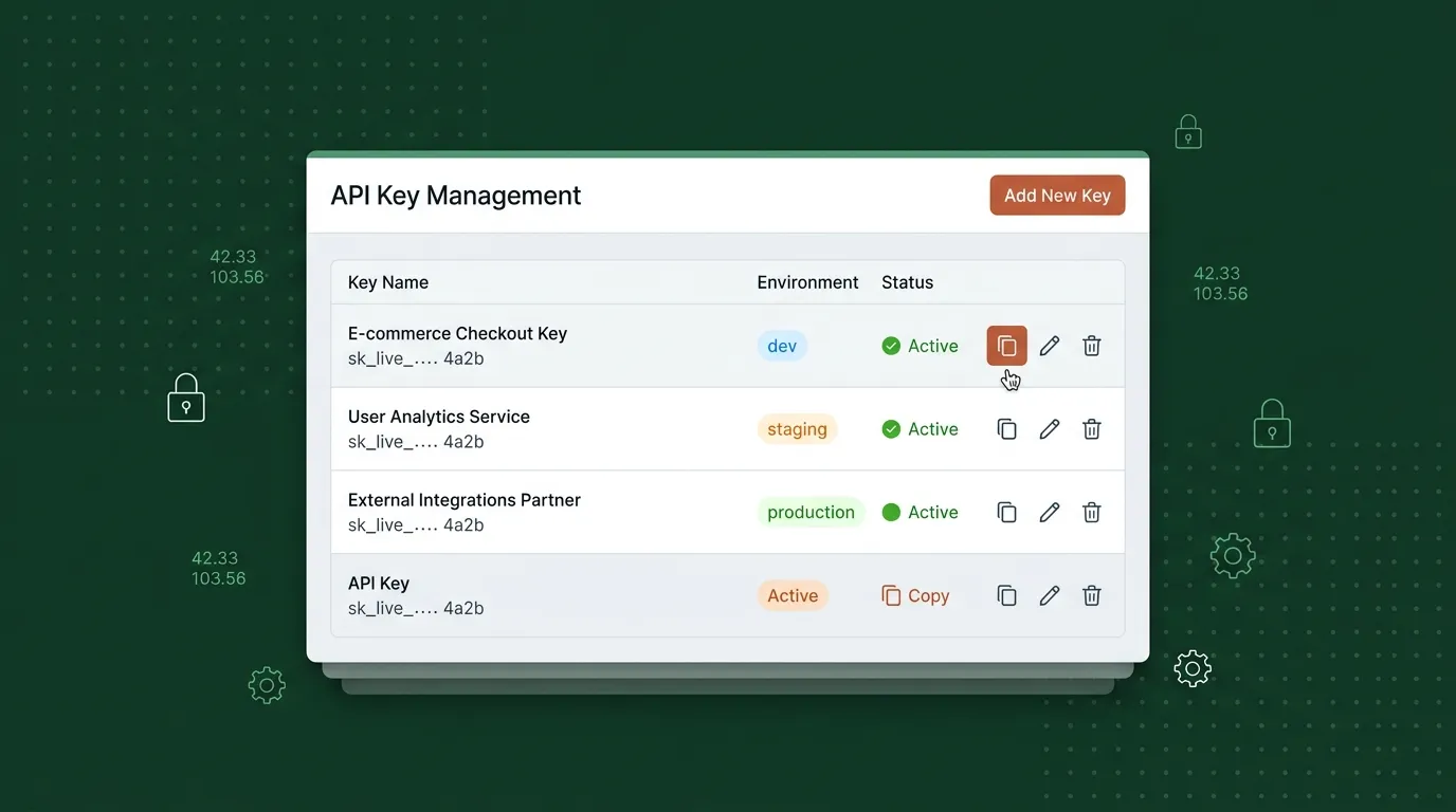 Unlimited API Keys — Separate Dev, Staging, and Production