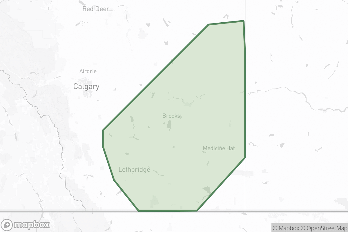 Map of Lentils in Alberta