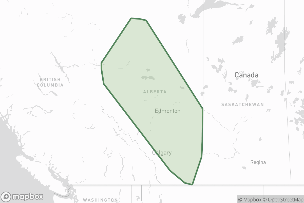 Map of Oats in Alberta