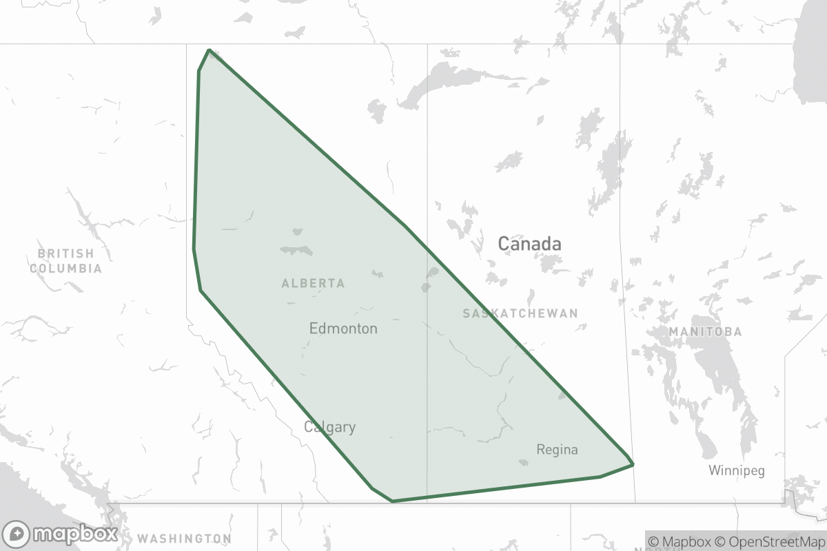 Map of Calpine Canada Resources Company
