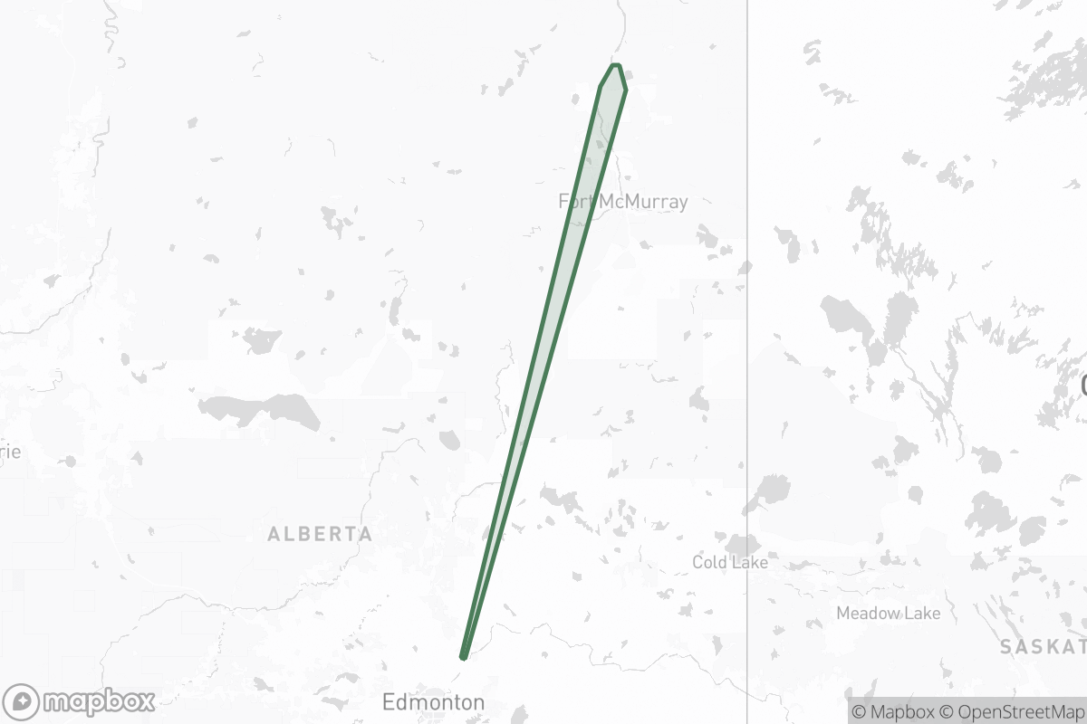 Map of Fort Hills Energy Corporation