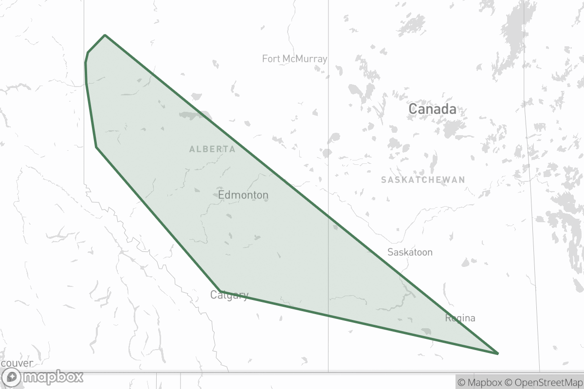 Map of ORLEN Upstream Canada Ltd.