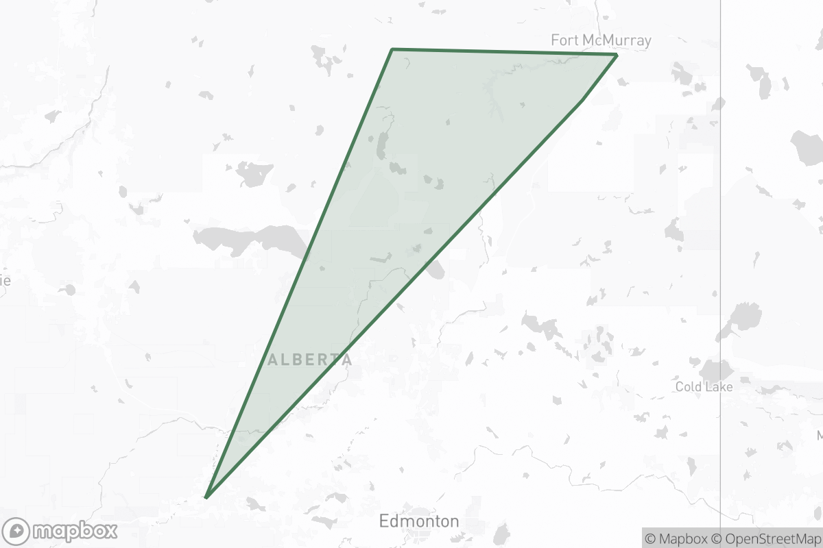 Map of Texaco Canada Petroleum Inc.