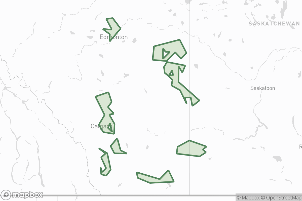 Map of Chernozemic soils in Alberta