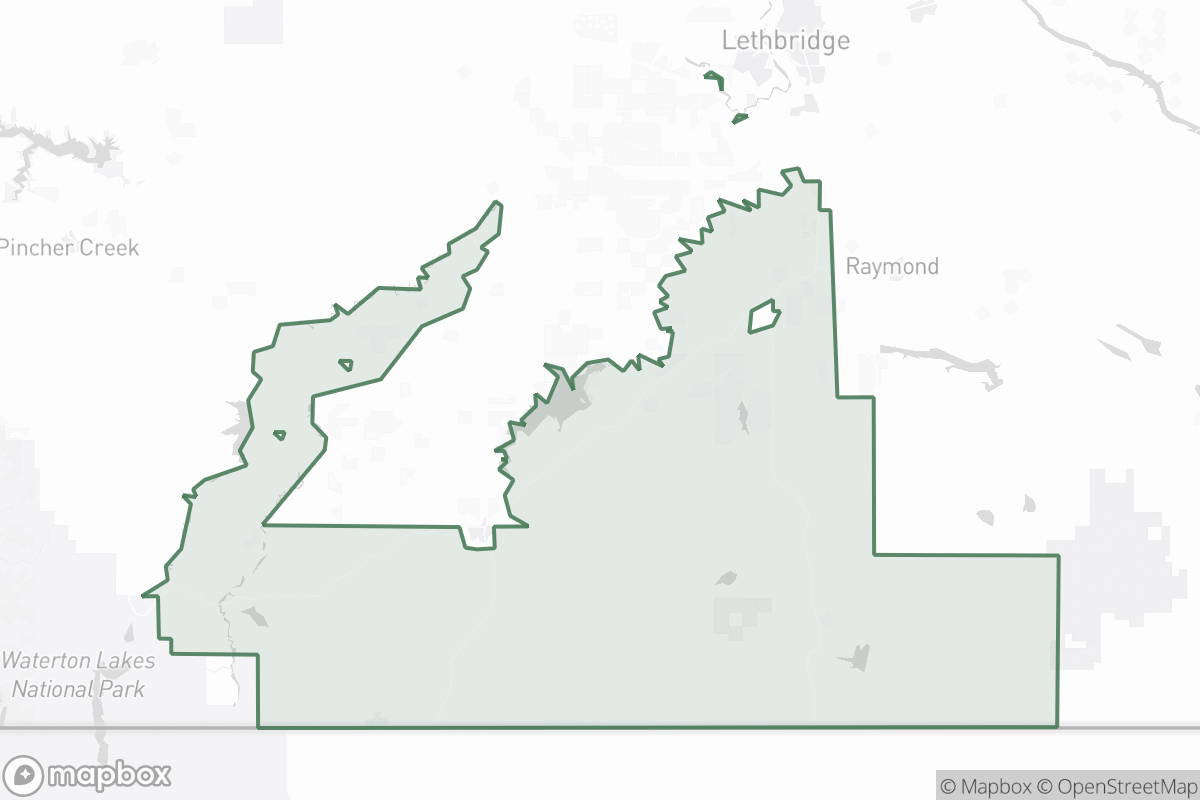Map of Cardston County