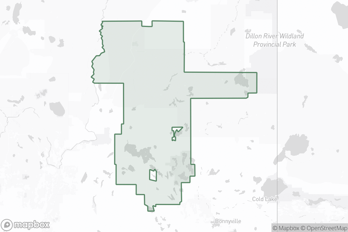 Map of Lac la Biche County