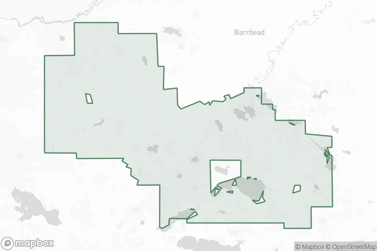 Map of Lac Ste. Anne County