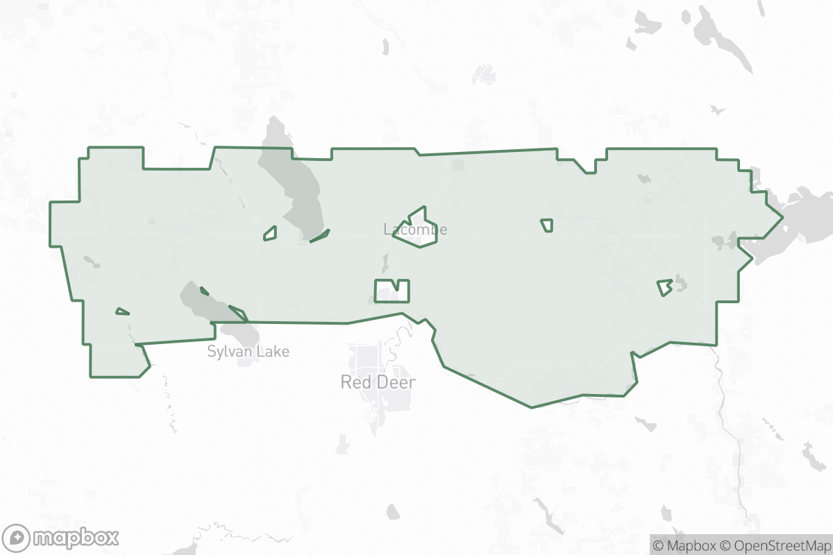 Map of Lacombe County