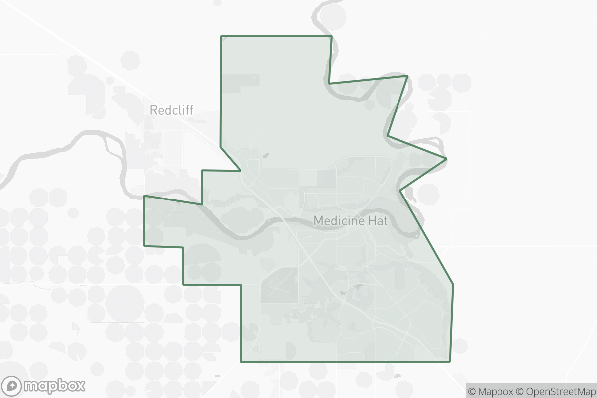 Map of Medicine Hat