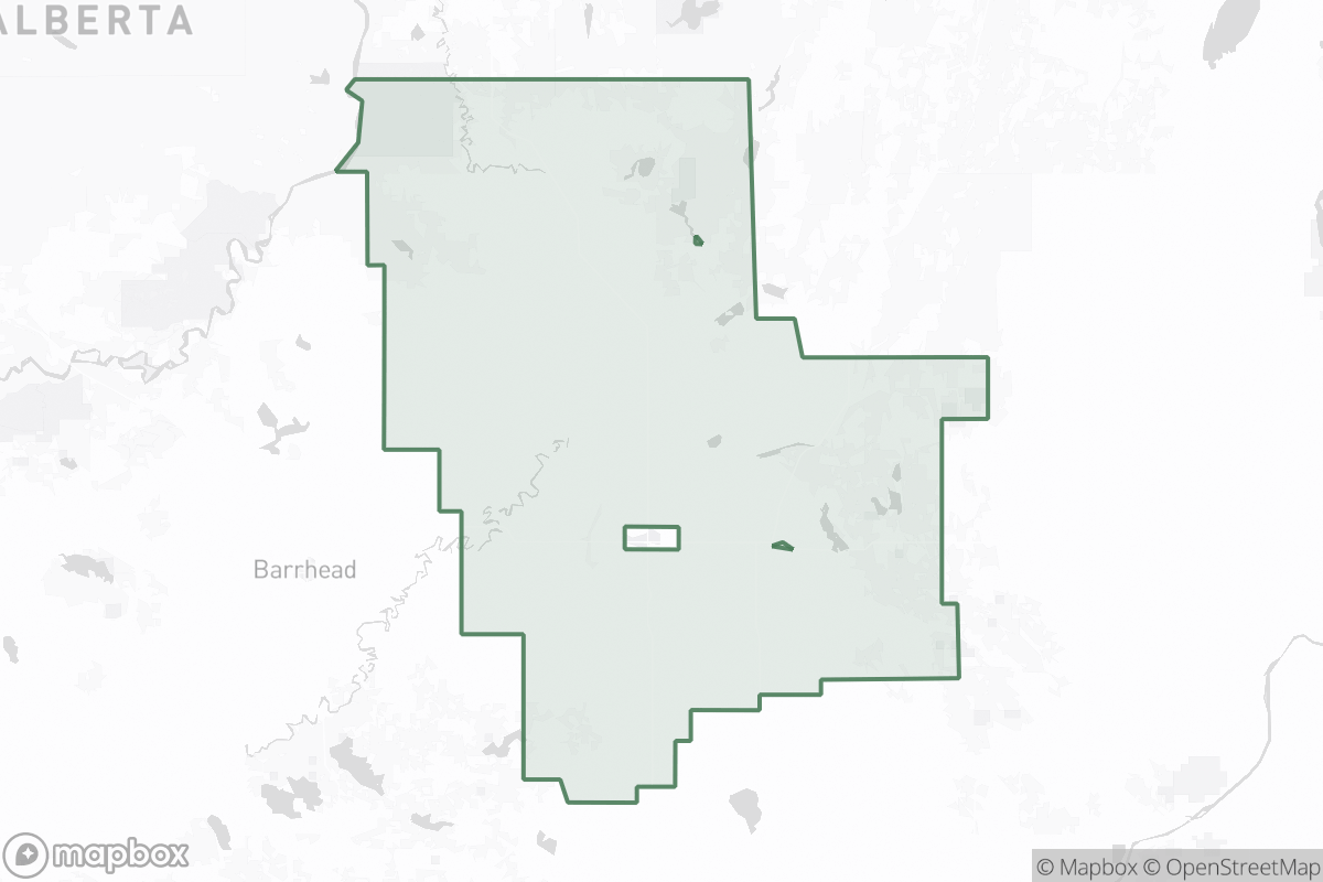Map of Westlock County